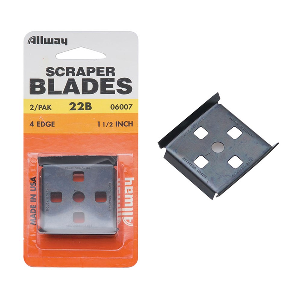 ALLWAY 38MM SCRAPER BLADE–CARDED - 2 BLADES